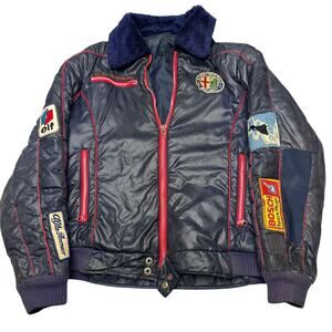 Vintage 90s Alfa Romeo Milano Auto Jacket Men's Medium Race Patch Bomber
